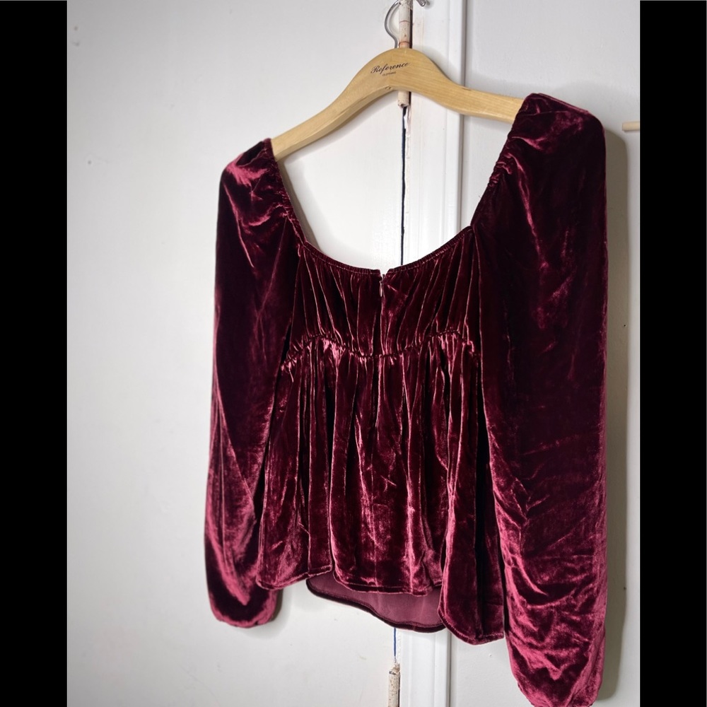 Reformation velvet blouse